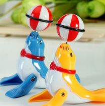 Chain clockwork toy little dolphin little sea lion walking acrobatics top ball 360 degree rotation