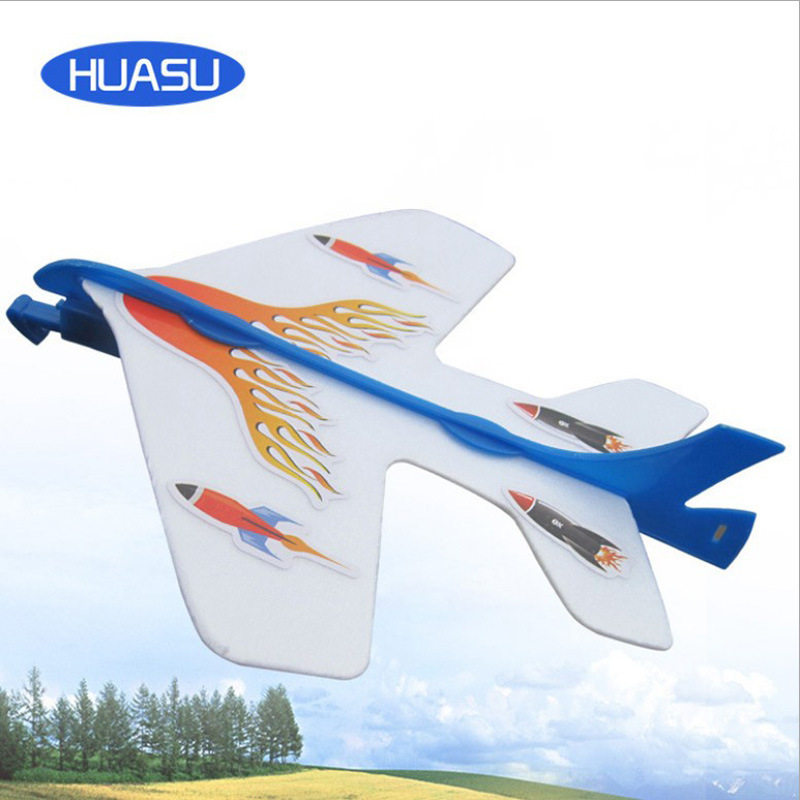 Luminous elastic aircraft DIY glittery catapulted plane children puzzle toy ground to sell toys