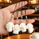 Cute Three-Dimensional Flocked Resin Dog Pendant, Mini Doll Phone Charm, DIY Keychain Accessory