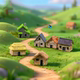 Micro-Landscape Creative Retro Rural Thatched House Ecological Bottle DIY Decoration Accessories Mini Desktop Ornaments