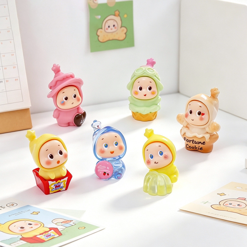 คนตัวเล็กน่ารักทรงดาว ของตกแต่งโต๊ะทำงานมินิมอล ฉาก DIY คอมพิวเตอร์ ของตกแต่งเล็กๆ ดูแลใจ