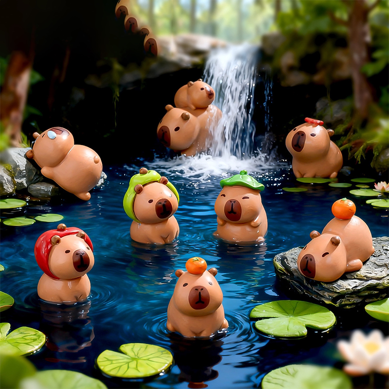Cute Capybara Figurine, Mood-Stabilizing and Healing Small Item, Workstation Computer Decoration Ornament Cute Capybara Figurine, Mood-Stabilizing and Healing Small Item, Workstation Computer Decoration Ornament