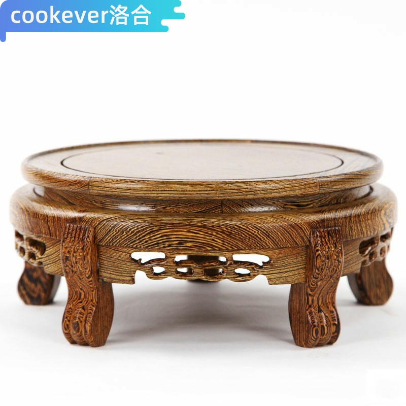 Annatto flower what fish tank base flowerpot furnishing articles stone stone base of Buddha round flower wearing short flower shelf