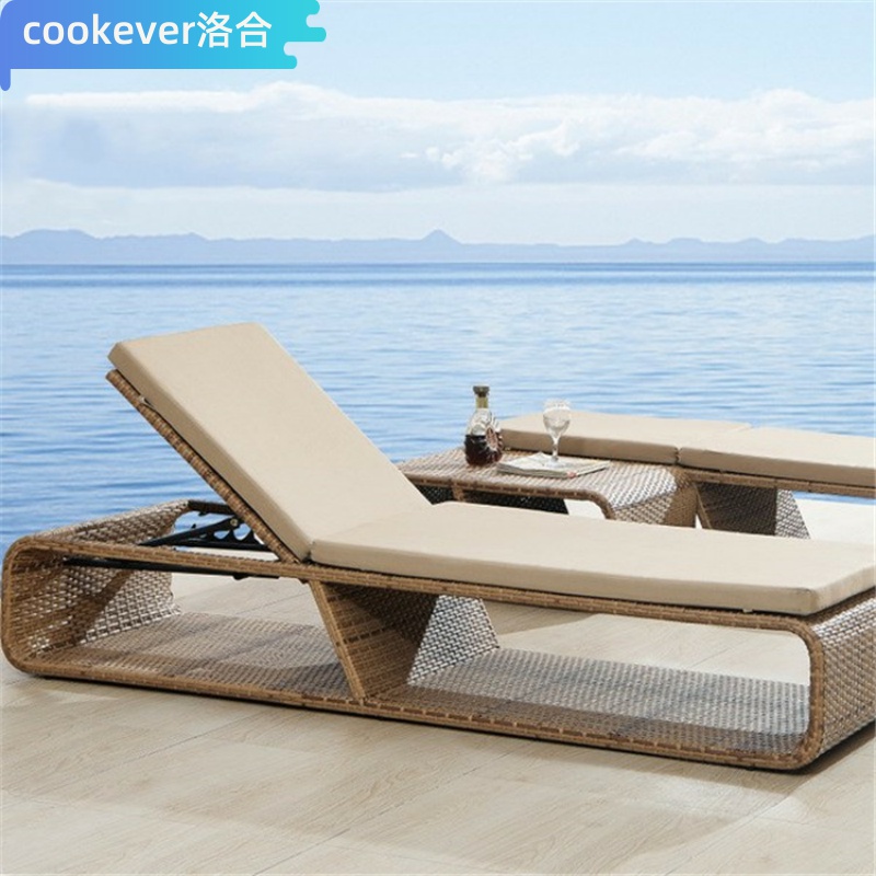 Купить пляжный лежак Открытый ротанга шезлонг творческий бассейном ...