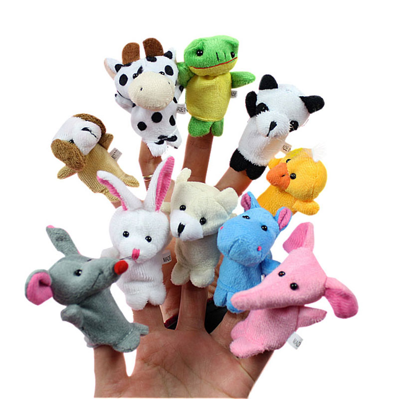 Cute little animal series fingers cartoon children early teaching to soothe parents and children plush toy toy rabbit