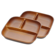 Japan Direct Mail (Japan Direct Mail) Showa Showa Dinner Plate Square Wood Tone Light Brown 2 Pieces 2092