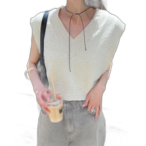 Direct mail from Japan (10% OFF discount for reservations) sequined knitted vest mystic denim tulle vest