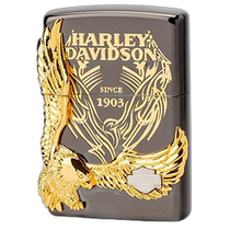 (Direct Mail from Japan) ZIPPO Pure Copper Lighter Brown×Gold Harley-Davidson Three-dimensional Eagle Decoration HDP