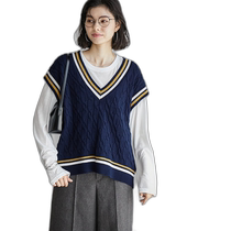 Japan direct mail ROPE PICNIC Womens retro style V-neck knitted vest 2024BGSM