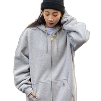 日本直邮carhartt(卡哈特) 中厚帽衫拉链卫衣 大码内胎绒全拉链帽