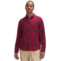 Daily fashion running errand Lululemon soft knitted jacket plaid Check Plaid Cassis Pomegr