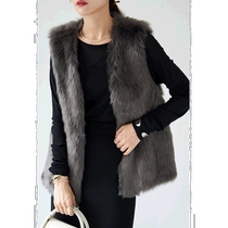 Japan direct mail NOSTALGIA womens long imitation fur vest adult style warm in spring and autumn