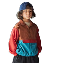 Japan direct mail PAIRMANON STREET childrens two-color half-zip windproof long-sleeved jacket breathable and light