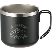 (Direct mail from Japan) Lu brand double-layer stainless steel thermos cup 350 ml black UE-3429