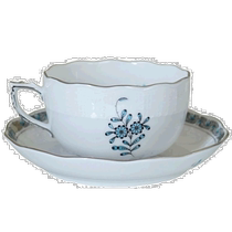 Japan direct mail Helene tea cup and saucer Aponi turquoise platinum Western style 200ml hand-painted 724000 A