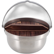 (Direct mail from Japan) Lupa outdoor camping campfire pot with wooden lid 18 cm stainless steel UH-4124