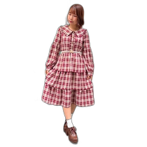 Japanese direct mail axes femme POETIQUE womens layered ruffle sailor collar dress elegant