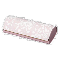 (Direct mail from Japan) Pearl semi-circle hard glasses case with magnetic edge buckle pink print simple