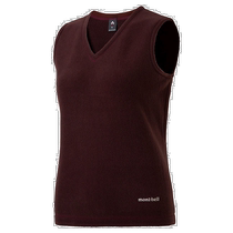 Дневной прилив бегующий нога Montbell Monbeau Дамы Casual Vest Brown V ошейник без cuff