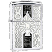 (Japan Direct Mail) ZIPPOs treasure lighter US production AceLighters Silver Playing Cards Black Peach A