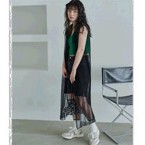 Japanese direct mail miette womens see-through woven sleeveless Polo dress fashionable and casual style light