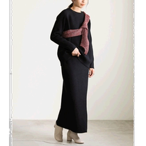 Japanese direct mail select MOCA 2022 autumn and winter womens casual and comfortable knitted suit high collar knitted