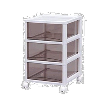 (Direct mail from Japan) Alice Oyama 3-layer plastic storage box transparent white brown