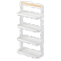 (Direct mail from Japan) Yamazaki Industrial Desktop Glasses and Accessories Storage Table 4-Layer White W16 5XD7XH33cm