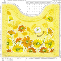 (Direct mail from Japan) Oka toilet mat Daisy Maggie mini version large size is about 43 x 47 cm yellow