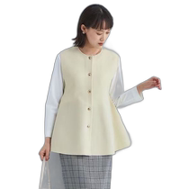 Japanese direct mail green label relaxing womens washable reversible knitted vest 35181190