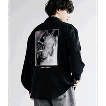 Japan direct mail Rocky Monroe men and women with the same large floral motif printed loose shirt 13459