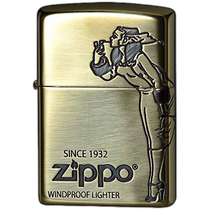 (Direct Mail from Japan) ZIPPO Lighter Pure Copper Brushed Gold Double-sided Decoration Smoking Lady 2BI-W
