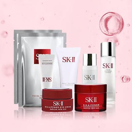 SK-II 护肤8件套 轻莹露30ml+神仙水30ml+面霜15g+眼霜2.5g+小灯泡10ml+洁面20g+前男友面膜2片