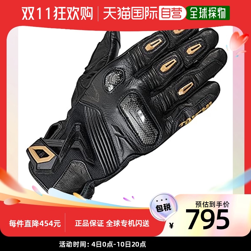 (Japan Direct Mail) RsTaichi Raptor Leather Gloves Full Season Touchscreen Protection Black Gold L RS-Taobao