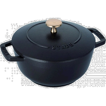 (日本直邮)Staub 锅 斯陶布 瓦纳贝 黑色 M 18cm 煮饭 IH兼容