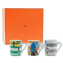 Japanese direct mail hermes universal mug ceramic Hermes three-piece gift box high-value coffee cup