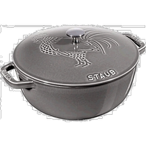 Japan Direct Mail (Japan Direct Mail) Staub enamel Rooster Cocotte Two-hand pan grey straight