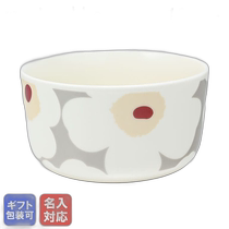 日本直邮Marimekko 碗 12 5cm 500ml Unikko 白色 x 灰色 x 米色