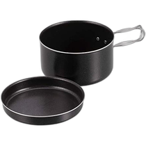 (Direct Mail from Japan) Deer Brand Aluminum Base Cookware 12cm UH-4108 Black Full Water Capacity 760ml