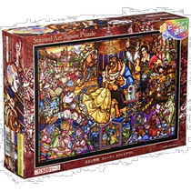 (Direct mail from Japan) Tenyo stained glass puzzle Beauty and the Beast Story 500 pieces 25x36cm