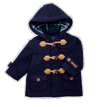 Japan direct mail MIKIHOUSE childrens coat woolen coat polar fleece mid-length horn button warm coat