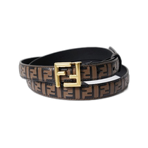 Japan direct mail FENDI FF belt belt FF pattern FF buckle leather full pattern waist label