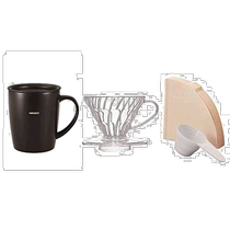 (Direct Mail from Japan) HARIO V60 Coffee Filter Cup Insulated Mug Set Black VDSM-2424-B
