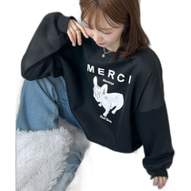 Japan direct mail Futier land womens long-sleeved round neck velvet sweatshirt 10243216