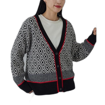 Japanese direct mail contrast jacquard cardigan COLONY 2139