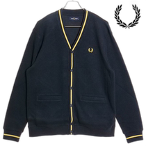 Japan direct mail FRED PERRY pointed toe pique mesh cardigan M2654-W75 FW24 pointed toe pique