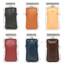 Japanese direct mail il bisonte mens and womens metal clip portable leather glasses case