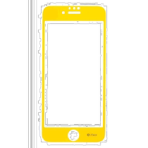 (Direct mail from Japan) HameeiFace iPhone8 7 6s 6 special LCD tempered film yellow border