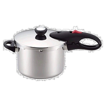(Direct Mail from Japan) Single Handle Pressure Cooker Pressure Cooker with Recipe Lightweight Single Layer Silver 4 5L