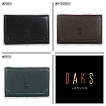 DAKS card holder business card holder mens card holder dark brown green DP21490